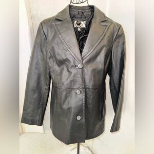 WORTHINGTON women black leather jacket